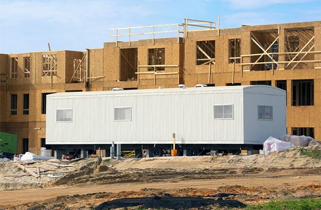 construction workers meeting at office trailers on rent in Northville MI